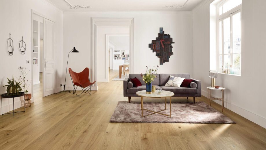 Паркет Tarkett, Pure, дуб Rustic Plank XT, 2-х сторонняя фаска, 1 полоса, брашированная, матовый лак