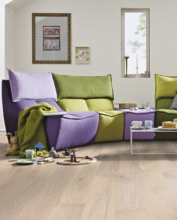 Паркетная доска дуб Limed off-white oak lively, 1 полоса, брашированная, матовый лак PD400