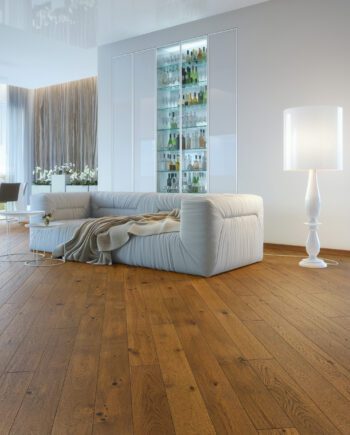 Паркет Дуб, Piccolo Brown Sugar, 1 полоса, фаска, тонированный (окрашенный), брашированная, матовый лак