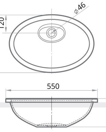 Раковина PAA OVO IN Silkstone матовая, без переливного, врезная раковина