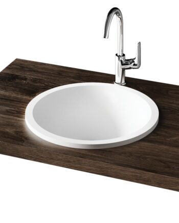 Раковина PAA ROUND IN Silkstone матовый камень, без переливного, врезная раковина