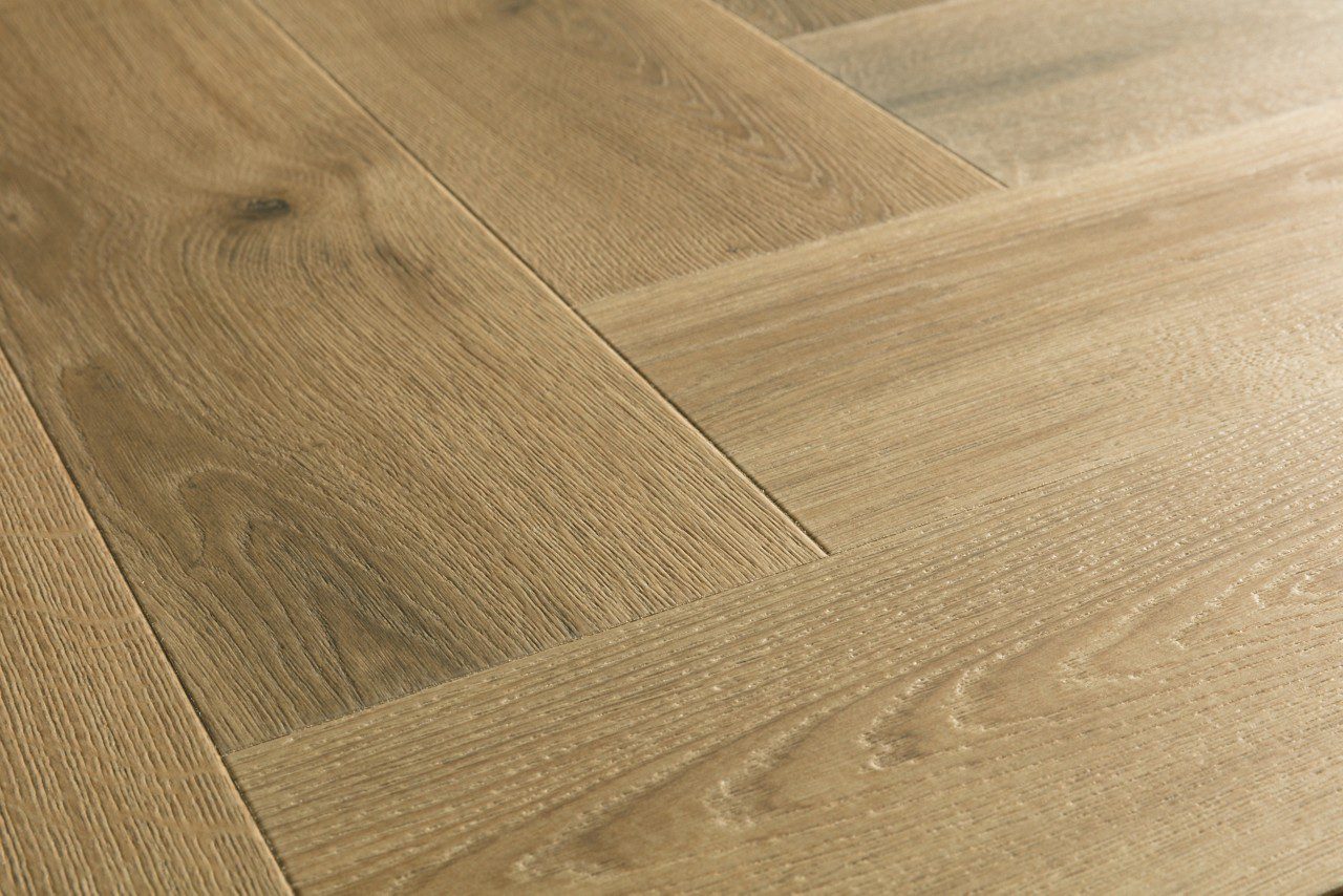 Herringbone laminate floor Quick-Step Impressive Дизайн Charred Oak color and design description