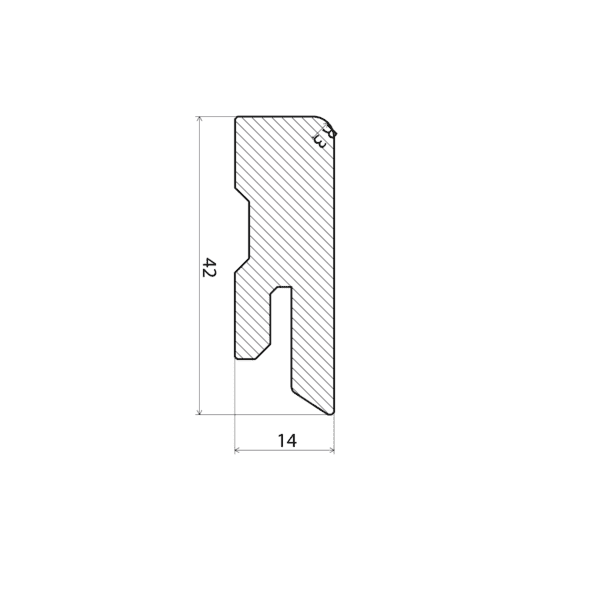 Плинтус сосна, окрашенный в белый, гладкий, 14x42x2700 мм – 2