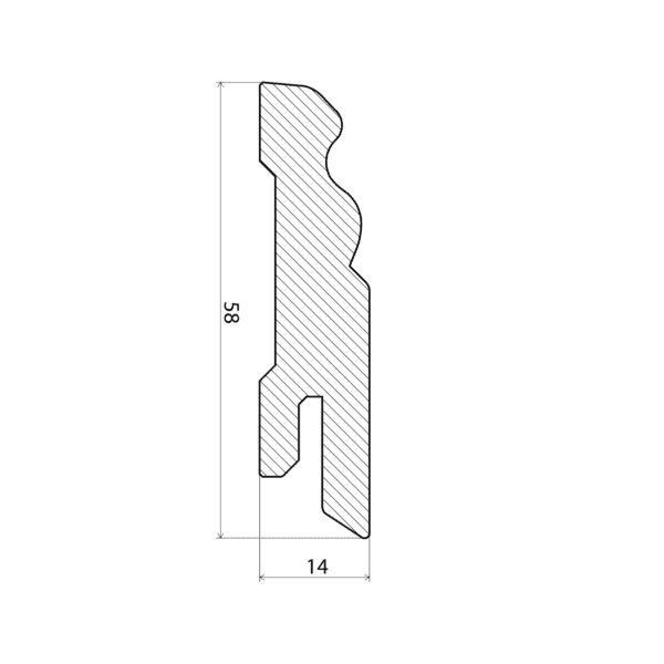 Плинтус сосна, окрашенный в белый, профилированный, 14x58x2700 мм – 2