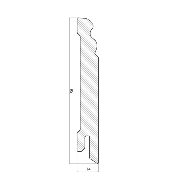Плинтус сосна, окрашенный в белый, профилированный, 14x95x2700 мм – 2