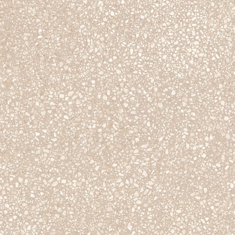Terrazzo mustriga matt keraamiline põrandaplaat Tau Portobello Sand, 60x60 cm, 9 mm, liivabeež, R10, rektifitseeritud
