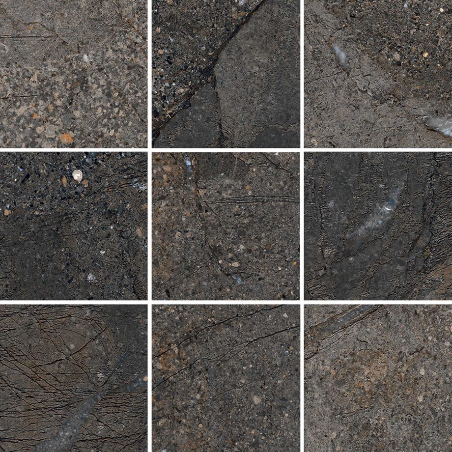 038.280.0294.08901-1 Kiviefektiga mosaiikplaat Tau Mainstone Graphite 10x10 Pol, 30x30 cm, grafiithall