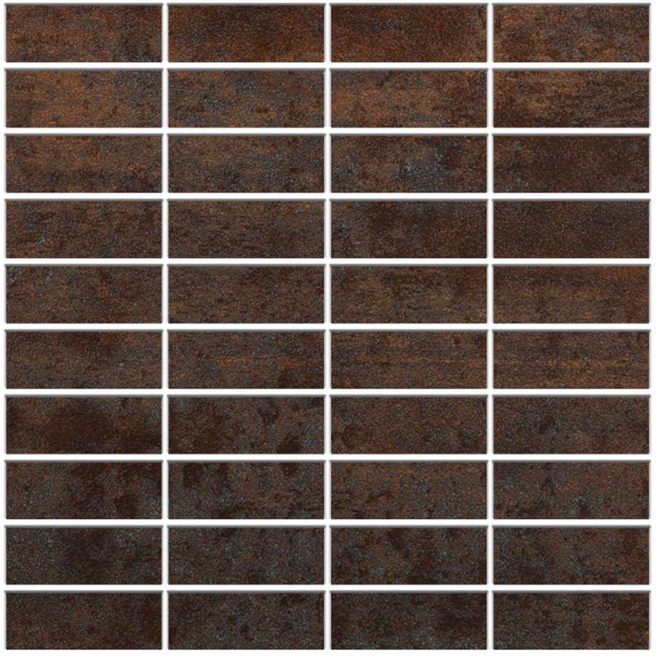 041.180.0898.03972-1 Corten-terase efektiga portselanmosaiik Tau Corten A, 30x30 cm, roostepruun