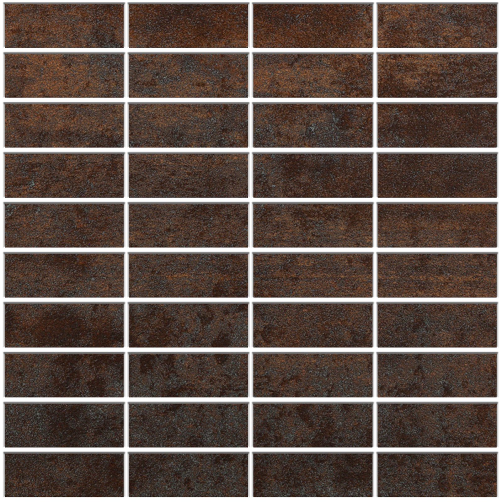 Corten-terase efektiga portselanmosaiik Tau Corten A, 30x30 cm, roostepruun