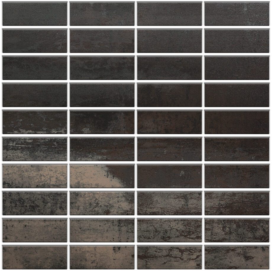 041.180.0899.03972-1 Corten-terase efektiga portselanmosaiik Tau Corten B, 30x30 cm, tume roostepruun