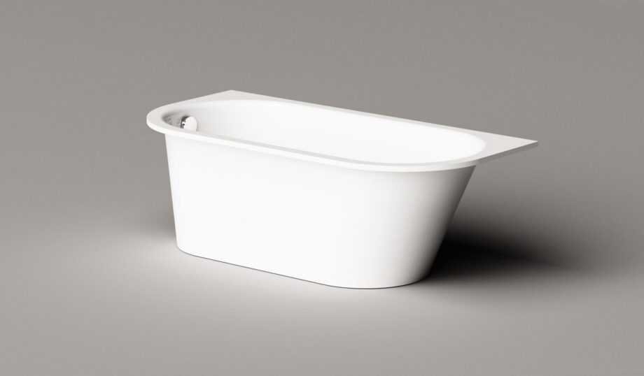 Sisseehitatav kivivann PAA VARIO M BC 156×75 cm, ümarad nurgad B ja C, läikiv kivimass 10 Встраиваемая ванна PAA VARIO M BC, литьевой камень – 10