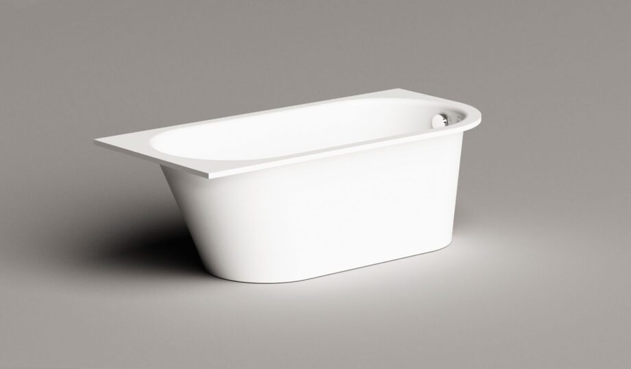Sisseehitatav kivivann PAA VARIO M D 158×75 cm, ümar nurk D, läikiv kivimass 10 Встраиваемая ванна PAA VARIO L D, литьевой камень – 10