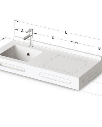 Раковина со столешницей на заказ PAA OPUS MINI MTM, Silkstone