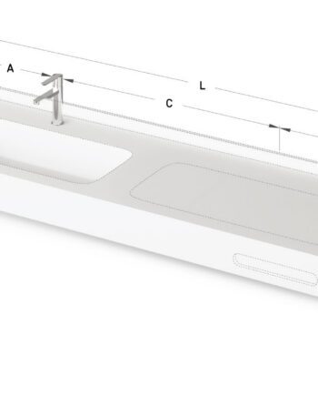 Раковина со столешницей на заказ PAA QUADRO MTM, Silkstone