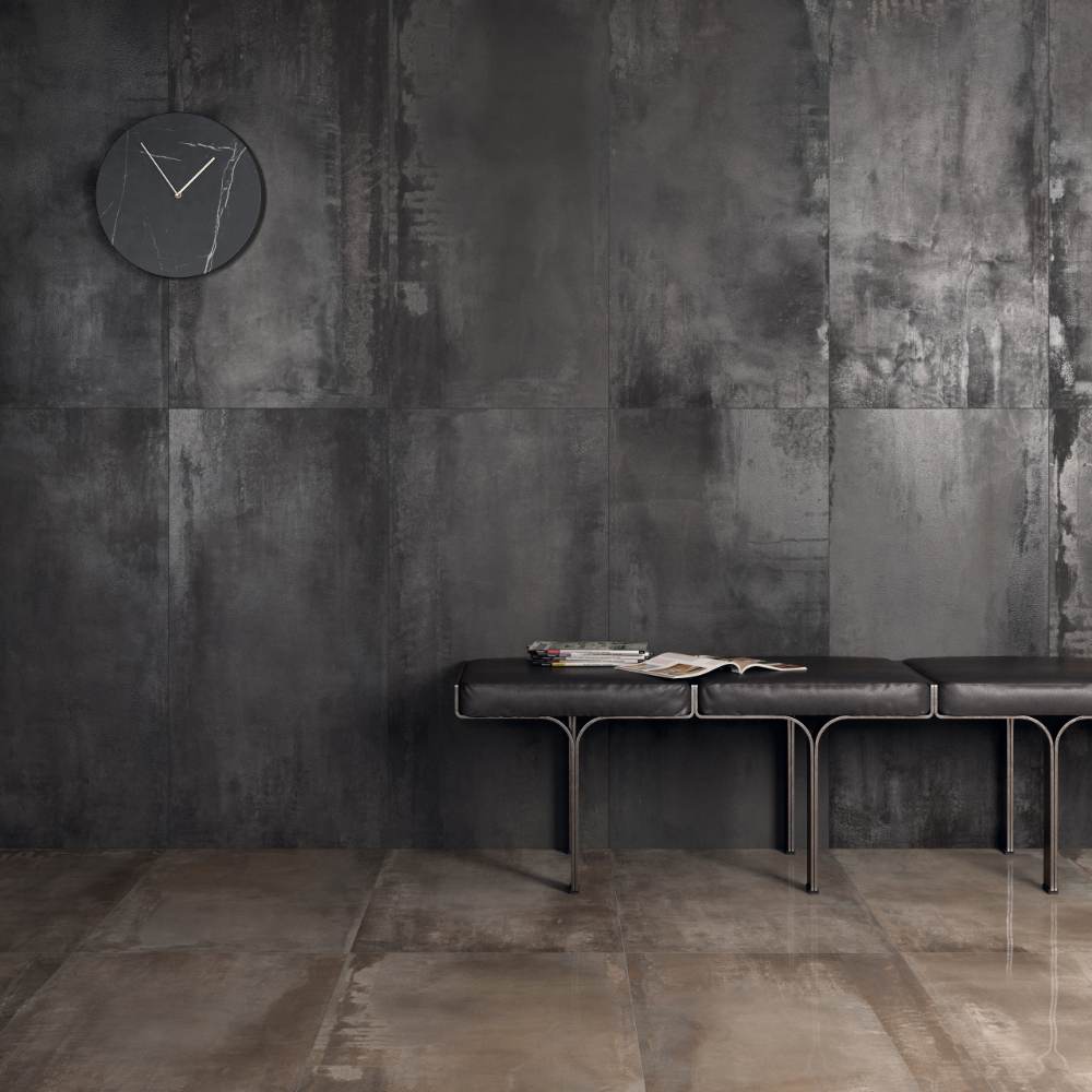 Керамическая плитка под металл ABK Interno 9 Mud, 60x60 см, 8,5 мм, полуполированная (lappato)