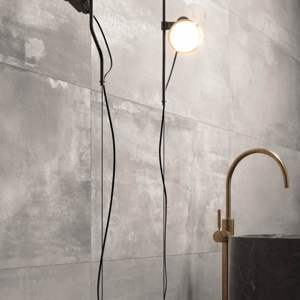 Керамическая плитка под металл ABK Interno 9 Pearl, 60x60 см, 8,5 мм, полуполированная (lappato)
