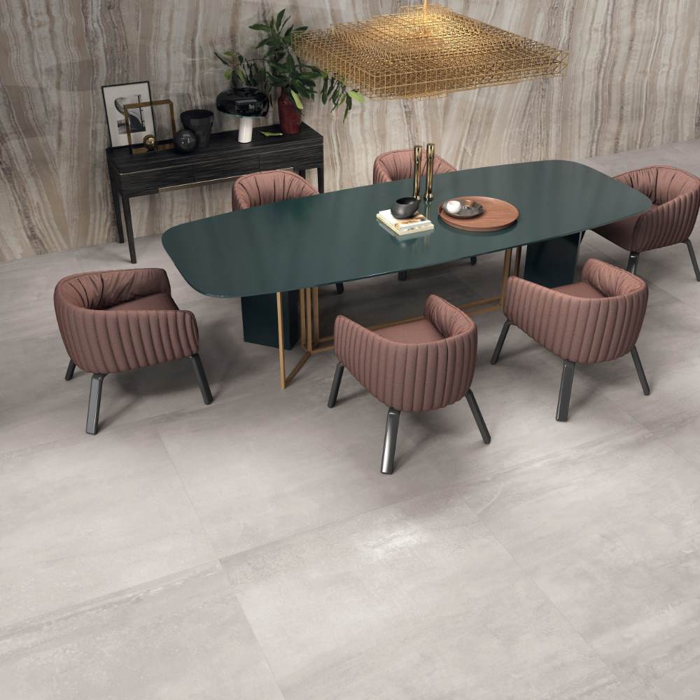 Керамическая плитка под металл ABK Interno 9 Pearl, 60x60 см, 8,5 мм, полуполированная (lappato)