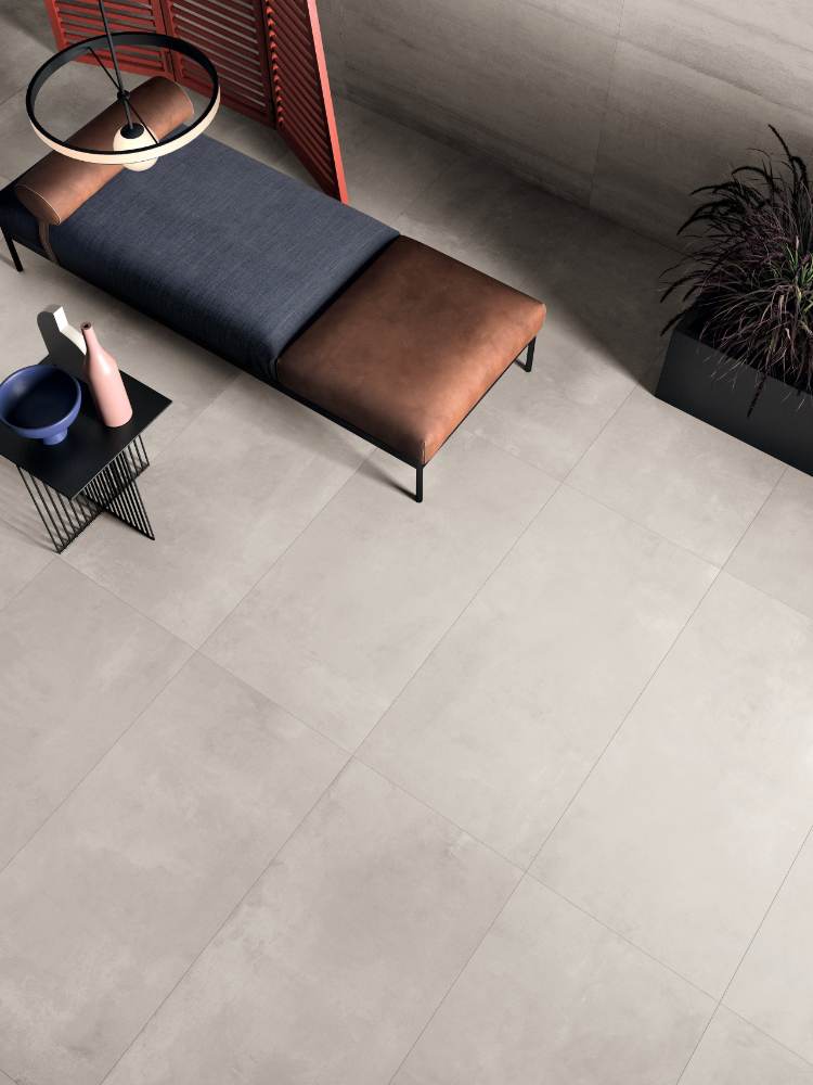 Крупноформатная керамогранитная плита под бетон ABK LAB325 Base Pearl, 160x320 см, 6 мм, натуральная матовая, противоскользящая R10