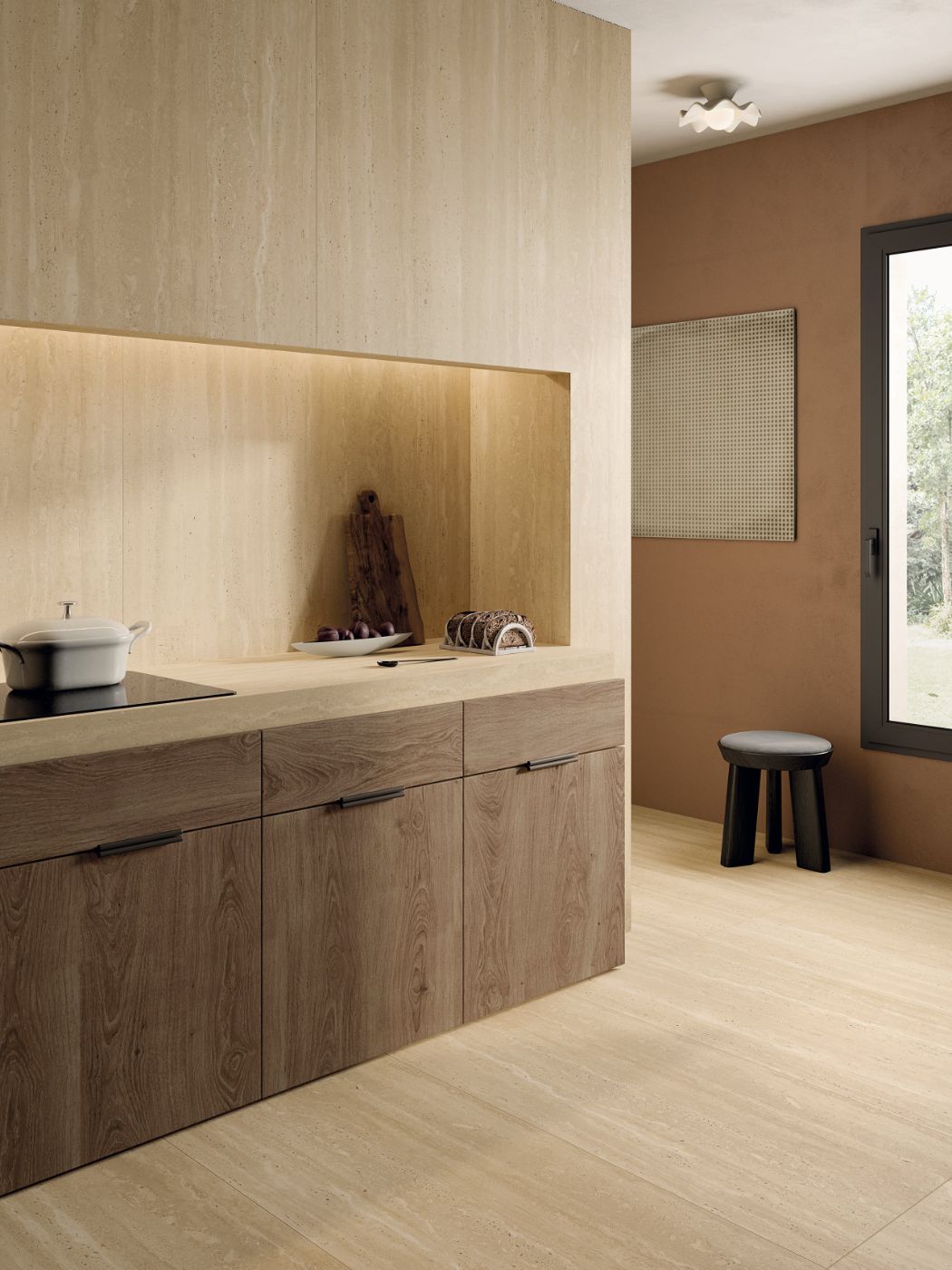 Керамогранит под камень ABK Sensi Roma Cream, 60x120 см, 8,5 мм, структурированная, противоскользящая R11