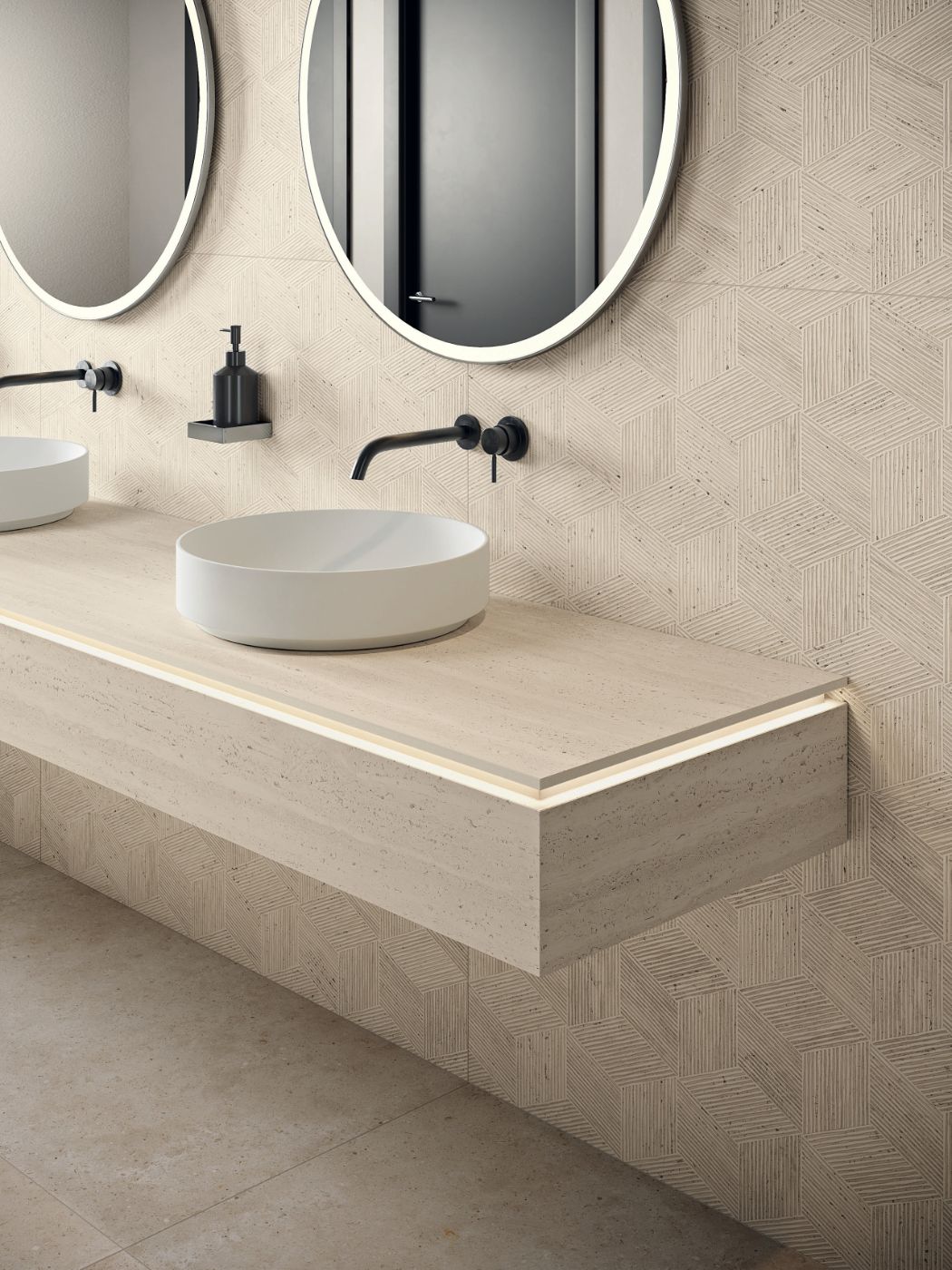 Декоративная плитка под камень ABK Sensi Roma Cube Ivory, 120x280 см, 6 мм, матовая