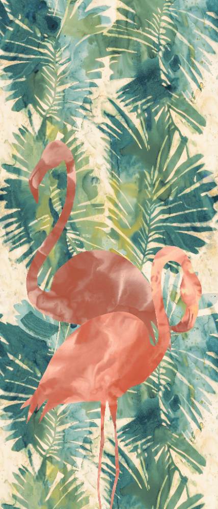 Крупноформатная декоративная плита с рисунком ABK Wide&Style Tropical Flamingo, 120x280 см, 6 мм, матовая
