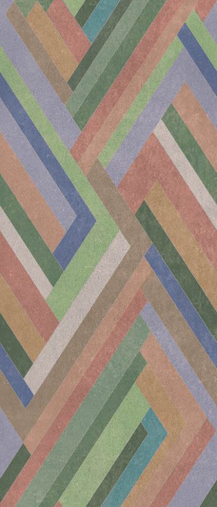 Крупноформатная декоративная плита с рисунком ABK Wide&Style Blocks Sage, 120x280 см, 6 мм, матовая
