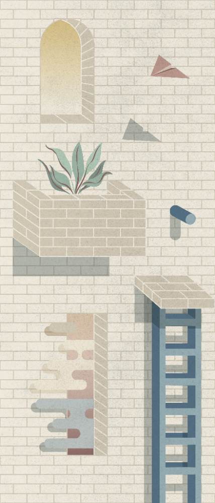 Крупноформатная декоративная плита с рисунком ABK Wide&Style Bricklane B, 120x280 см, 6 мм, матовая