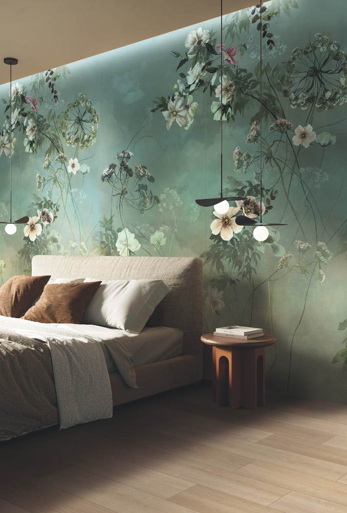 Декоративная керамическая плитка с рисунком ABK Wide&Style Country Flowers Green B, 120x240 см (4 x 60x120 см), 8,5 мм, матовая – 2