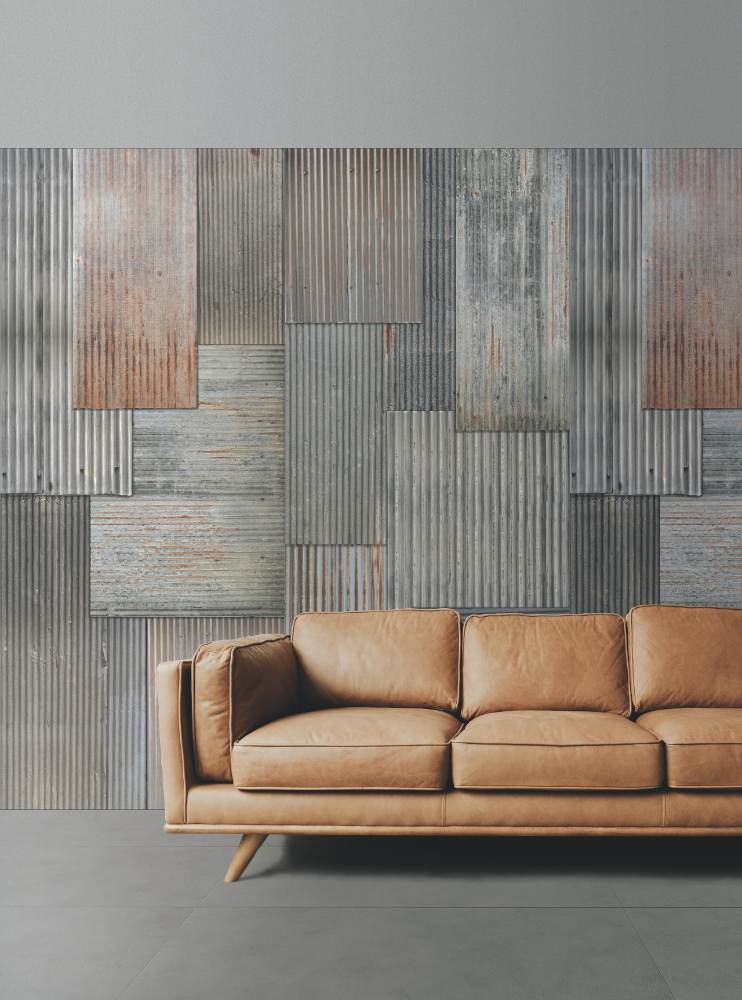 Декоративная керамическая плитка с рисунком ABK Wide&Style Metal, 60x120 см, 6 мм, матовая