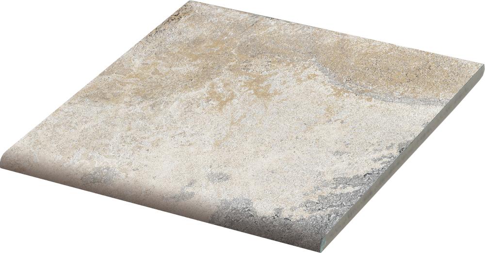 Ümardatud servaga kiltkivi imitatsiooniga portselanplaat (bullnose) Dune Ardesia Chiara Bullnose, 14,7x14,7 cm, 8 mm, hele kvartsiidihall, R12