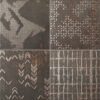 187760N-2 Etnomustriga metalliefektiga portselanplaat Dune Diurne Oxide Ethnic, 20x20 cm, 9 mm, roostepruun