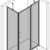 Душевой уголок Hietakari Bläk 756 New York – 3D-чертёж Душевой уголок Hietakari Bläk 756 New York, неподвижная стенка + распашная дверь с неподвижной частью – 3