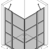 Душевой уголок Hietakari Bläk 764 Tokyo – 3D-чертёж Душевой уголок Hietakari Bläk 764 Tokyo, распашная дверь с неподвижной частью + распашная дверь с неподвижной частью – 3