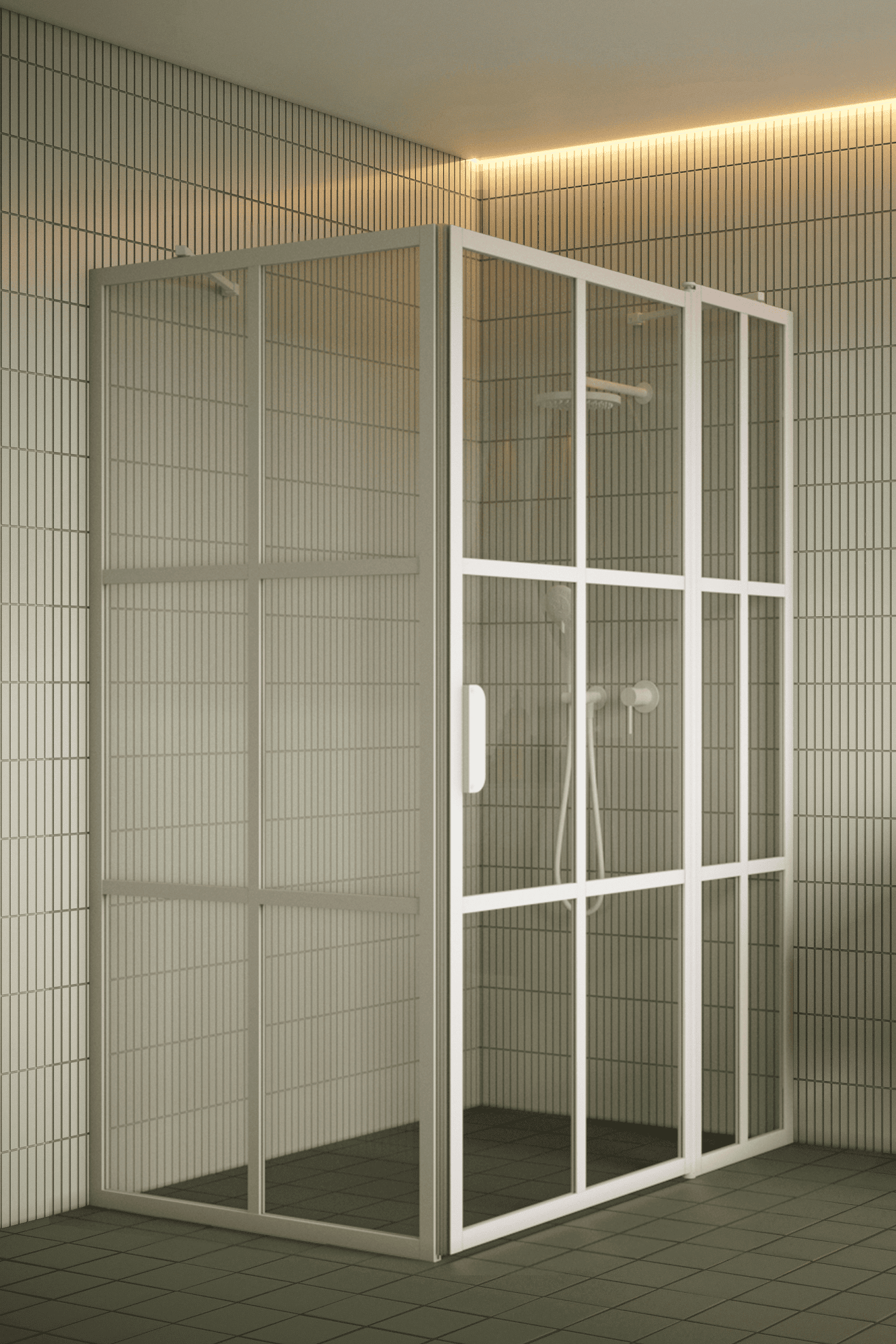 Душевой уголок Hietakari Bläk 766 Paris, неподвижная стенка + распашная дверь с неподвижной частью