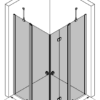Душевой уголок Hietakari Forma 380 – 3D-чертёж Душевой уголок Hietakari Forma 380, распашная дверь с неподвижной частью + складная дверь с неподвижной частью – 3