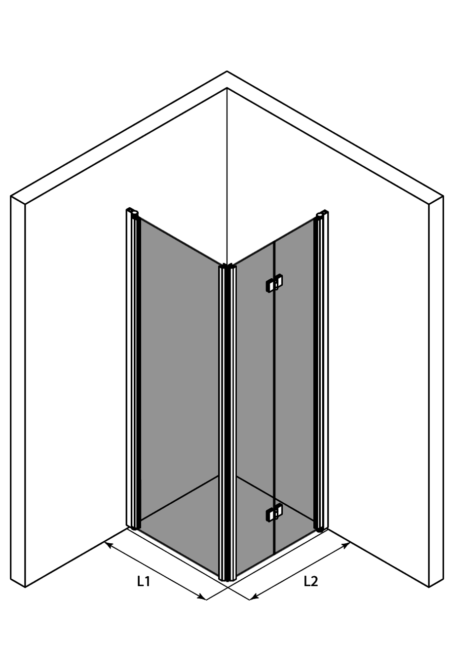 Душевой уголок Hietakari Infinia 256 – 3D-чертёж Душевой уголок Hietakari Infinia 256 – 3D-чертёж