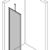 Неподвижная душевая стенка Hietakari Bläk 731 New York – 3D-чертёж Неподвижная душевая стенка Hietakari Bläk 731 New York – 3