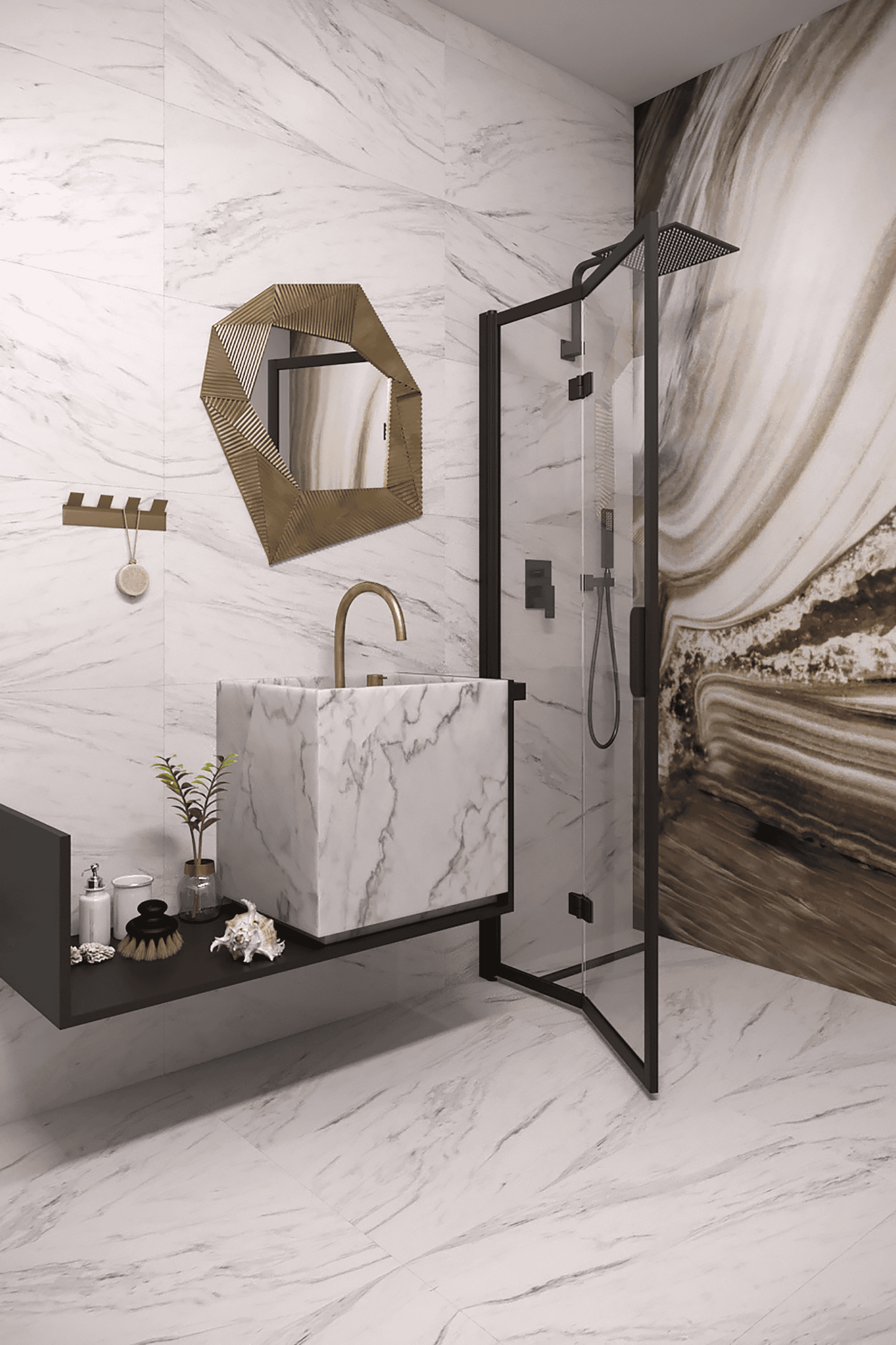 Складная душевая стенка Hietakari Bläk 881 New York – 4