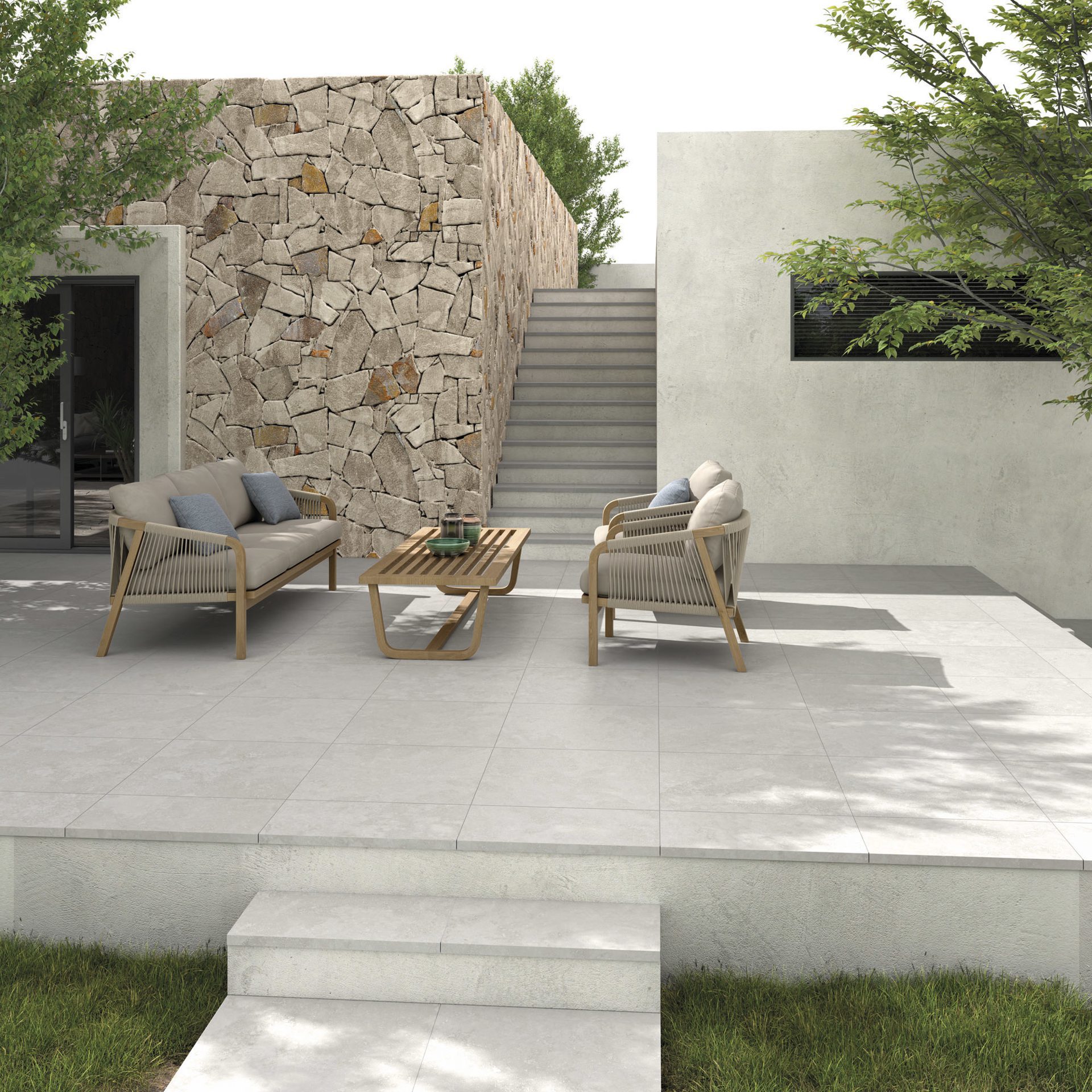 Матовая напольная плитка из керамогранита под камень Aurea Light Grey, 60x60 см, 10 мм, светло-серый, R10 – 2