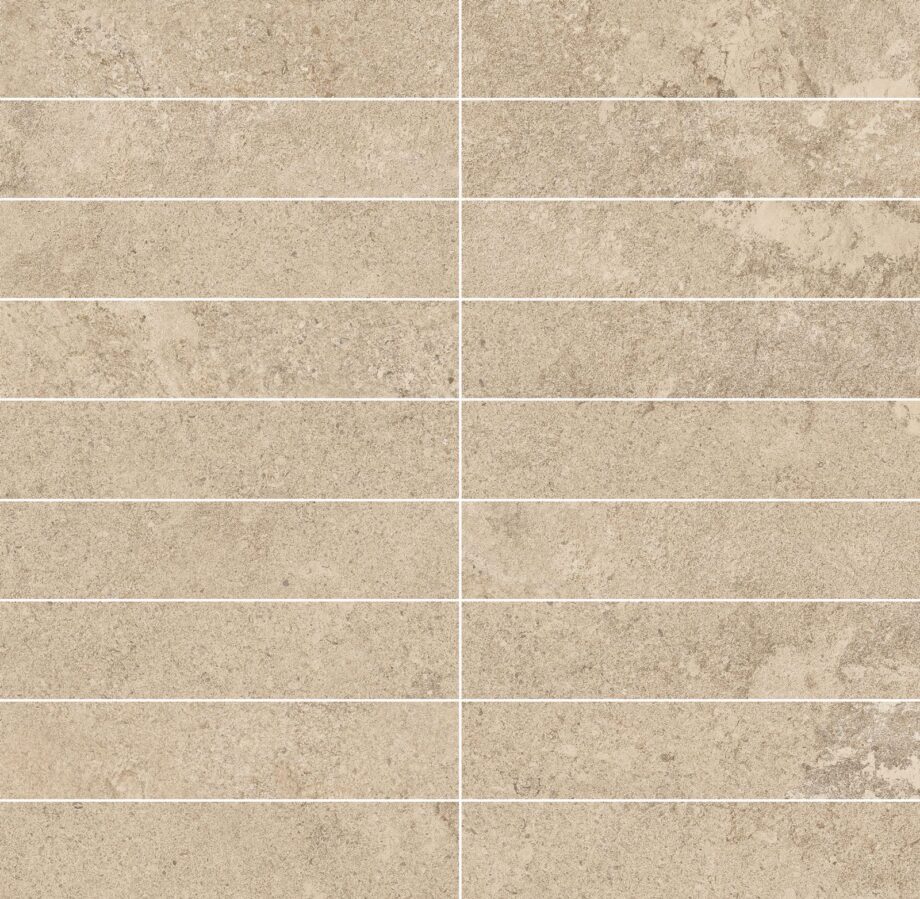 Мозаичная плитка из керамогранита под камень Tau Dorset Sand 3x15, 30x30 см, песочно-бежевый