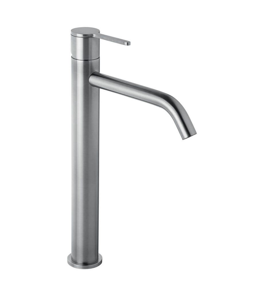 Высокий смеситель для раковины Emmevi Filoinox 85003BIGIN, click-clack
