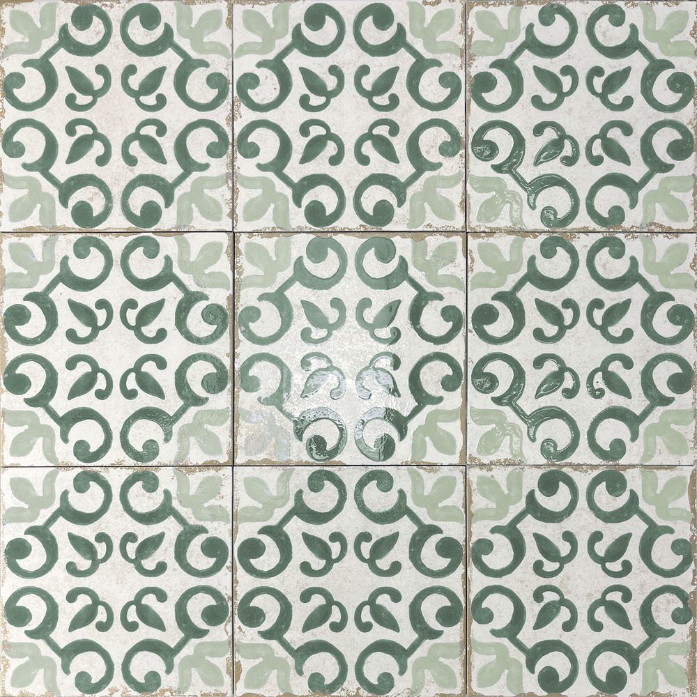 Valencia hüdroplaadi mustriga portselanplaat Dune Antiga Mareny Verde, 20x20 cm, 9 mm, roheline