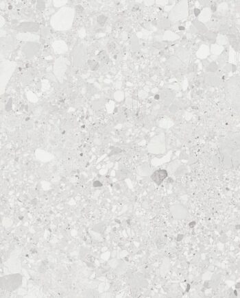 Матовая напольная плитка из керамогранита под терраццо Tau Clemon White, 60x60 и 60x120 см, белый, R10, ректифицированная