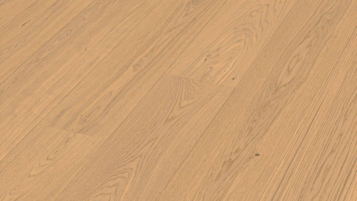Дубовый паркет Meister, Lindura HD 400, Natural cream oak 08966, 1 полоса, 2200 x 205 мм, брашированная, ультраматовый лак