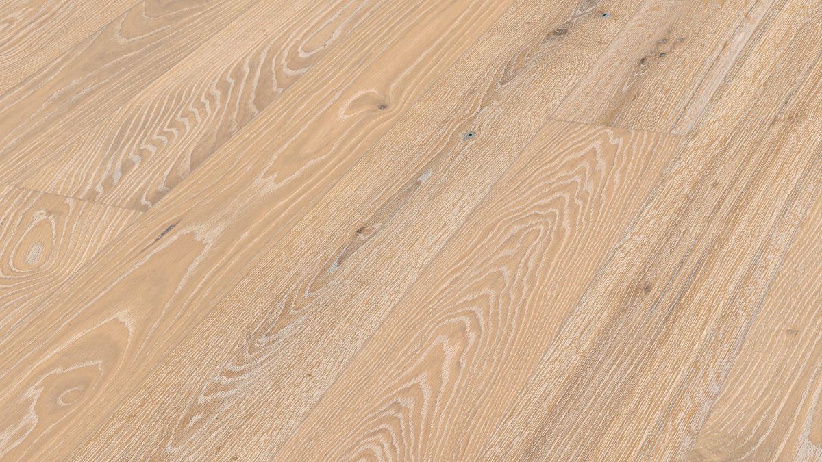 Дубовый пол Meister, Natureflex HD 100, Limed light white oak lively 20016, 1 полоса, 2200 x 210 мм, брашированная, ультраматовый лак