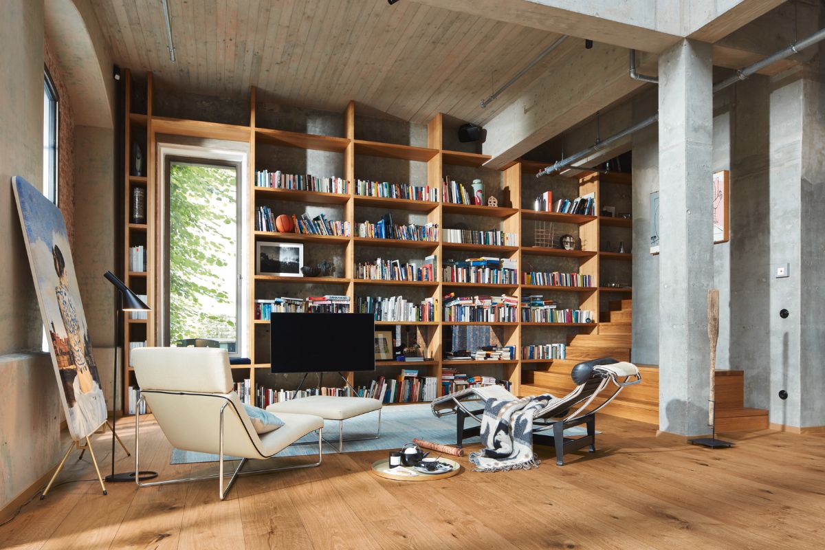 Дубовый паркет Meister, Lindura HD 400, Authentic oak 08915, 1 полоса, 2200 x 205 мм, брашированная, ультраматовый лак