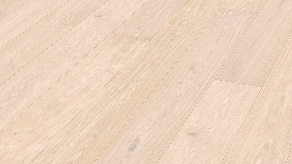 Дубовый паркет Meister, Longlife PD 400, Authentic limed white oak 09003, 1 полоса, 2200 x 180 мм, брашированная, ультраматовый лак