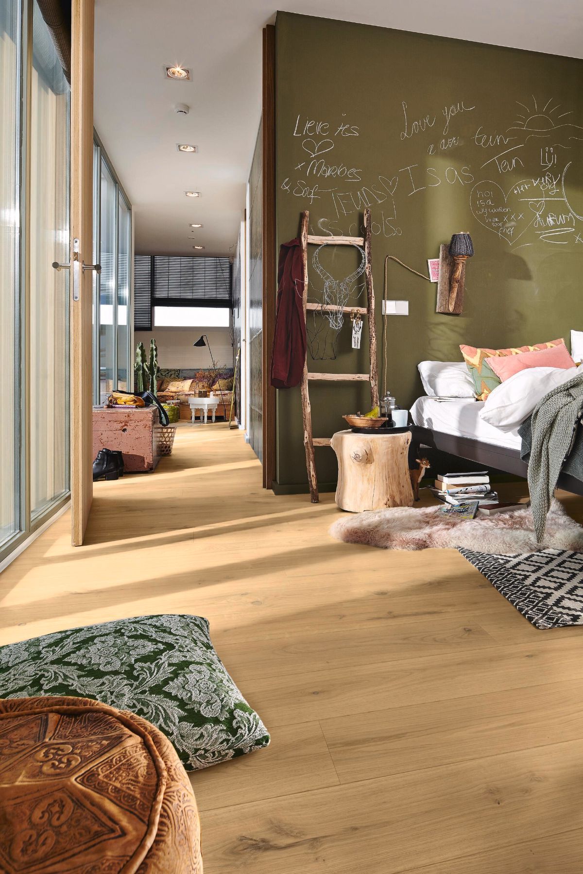 Дубовый паркет Meister, Longlife PD 400, Authentic lyed-look oak 09015, 1 полоса, 2200 x 180 мм, брашированная, ультраматовый лак
