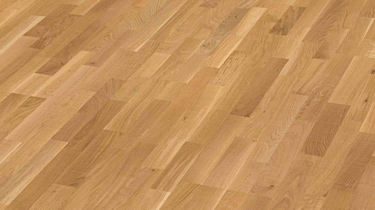 Дубовый паркет Meister, Longlife PC 200, Oak lively vintage 09041, 3 полосы, 2400 x 200 мм, брашированная, ультраматовый лак