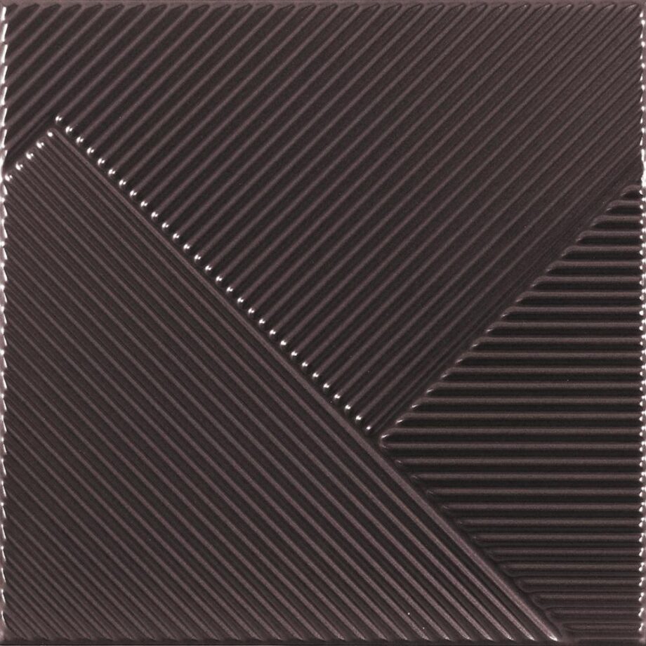 Triibulise 3D reljeefiga keraamiline seinaplaat Dune Stripes Mix Mercury, 25x25 cm, 10 mm, metallik hõbe